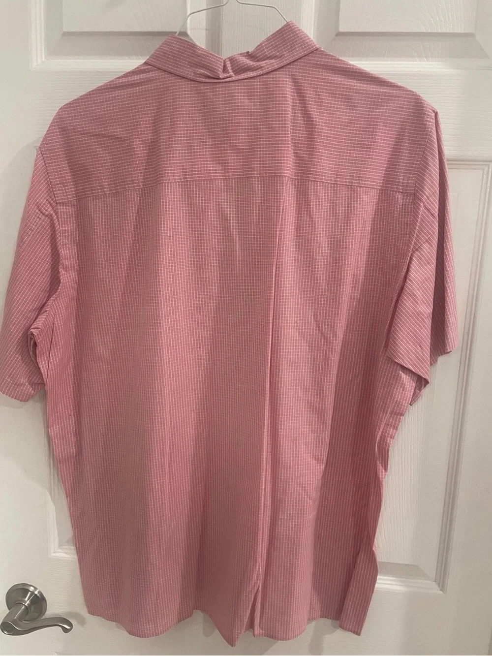 Banana Republic Men's Pink Micro-Stripe Short-Sleeve Button-Down Shirt